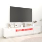 vidaXL Mueble para TV con luces LED blanco brillante 200x35x40 cm