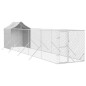 vidaXL Perrera de exterior con toldo acero galvanizado plata 2x10x2,5m