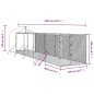 vidaXL Perrera de exterior con toldo acero galvanizado plata 2x10x2,5m