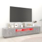 vidaXL Mueble para TV con luces LED gris hormigón 200x35x40 cm vidaXL Mueble para TV con luces LED gris hormigón 200x35x40 cm