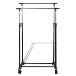 vidaXL Perchero ajustable para ropa 2 barras 2 unidades