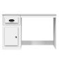 vidaXL Escritorio cajón madera contrachapada blanco brillo 115x50x75cm vidaXL Escritorio cajón madera contrachapada blanco brillo 115x50x75cm