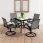 vidaXL Juego de comedor de jardín 5 piezas textilene y acero vidaXL Juego de comedor de jardín 5 piezas textilene y acero