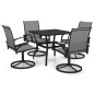 vidaXL Juego de comedor de jardín 5 piezas textilene y acero vidaXL Juego de comedor de jardín 5 piezas textilene y acero