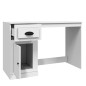 vidaXL Escritorio cajón madera contrachapada blanco brillo 115x50x75cm vidaXL Escritorio cajón madera contrachapada blanco brillo 115x50x75cm