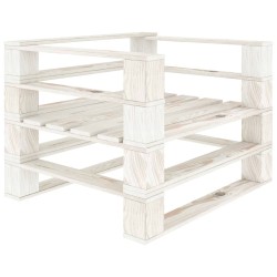 vidaXL Sillón de jardín de palets de madera blanco