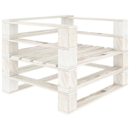 vidaXL Sillón de jardín de palets de madera blanco