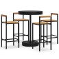 vidaXL Mesa bar y taburetes jardín 5 pzas madera acacia ratán PE negro vidaXL Mesa bar y taburetes jardín 5 pzas madera acacia ratán PE negro