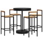 vidaXL Mesa bar y taburetes jardín 5 pzas madera acacia ratán PE negro vidaXL Mesa bar y taburetes jardín 5 pzas madera acacia ratán PE negro