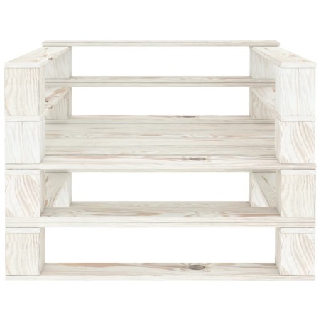 vidaXL Sillón de jardín de palets de madera blanco