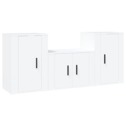 vidaXL Set de muebles de TV 3 piezas madera contrachapada blanco