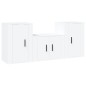 vidaXL Set de muebles de TV 3 piezas madera contrachapada blanco