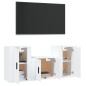 vidaXL Set de muebles de TV 3 piezas madera contrachapada blanco