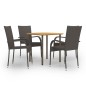 vidaXL Set de muebles de comedor de jardín 5 piezas de ratán marrón vidaXL Set de muebles de comedor de jardín 5 piezas de ratán marrón