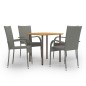 vidaXL Set de muebles de comedor de jardín 5 piezas ratán PE gris vidaXL Set de muebles de comedor de jardín 5 piezas ratán PE gris