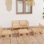 vidaXL Juego de muebles de jardín 5 piezas madera maciza de pino
