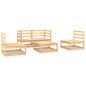 vidaXL Juego de muebles de jardín 5 piezas madera maciza de pino