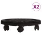 vidaXL Soporte para plantas con ruedas 2 uds negro diámetro 30cm 170kg vidaXL Soporte para plantas con ruedas 2 uds negro diámetro 30cm 170kg
