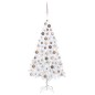 vidaXL Árbol de Navidad preiluminado con luces y bolas blanco 120 cm vidaXL Árbol de Navidad preiluminado con luces y bolas blanco 120 cm