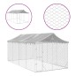 vidaXL Perrera de exterior con toldo acero galvanizado plata 3x6x2,5 m
