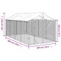 vidaXL Perrera de exterior con toldo acero galvanizado plata 3x6x2,5 m