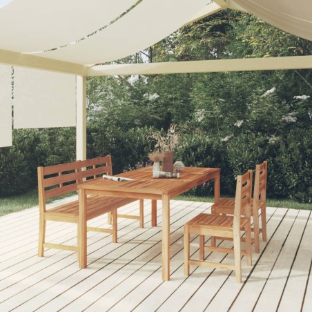 vidaXL Juego de comedor para jardín 4 piezas madera maciza de teca
