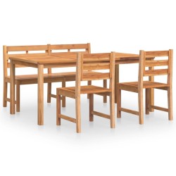vidaXL Juego de comedor para jardín 4 piezas madera maciza de teca