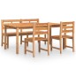 vidaXL Juego de comedor para jardín 4 piezas madera maciza de teca