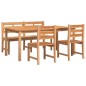 vidaXL Juego de comedor para jardín 4 piezas madera maciza de teca