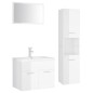 vidaXL Juego de muebles de baño madera de ingeniería blanco brillo vidaXL Juego de muebles de baño madera de ingeniería blanco brillo