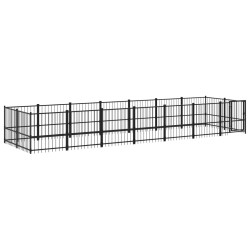 vidaXL Perrera de exterior de acero 13,14 m²