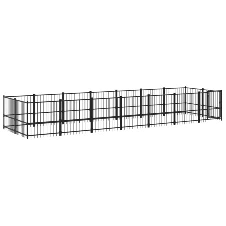 vidaXL Perrera de exterior de acero 13,14 m²
