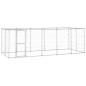 vidaXL Perrera de exterior de acero galvanizado con techo 12,1 m²
