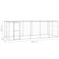 vidaXL Perrera de exterior de acero galvanizado con techo 12,1 m²