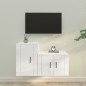 vidaXL Set de muebles de TV 2 piezas madera contrachapada blanco vidaXL Set de muebles de TV 2 piezas madera contrachapada blanco