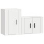 vidaXL Set de muebles de TV 2 piezas madera contrachapada blanco vidaXL Set de muebles de TV 2 piezas madera contrachapada blanco