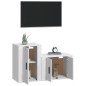 vidaXL Set de muebles de TV 2 piezas madera contrachapada blanco vidaXL Set de muebles de TV 2 piezas madera contrachapada blanco