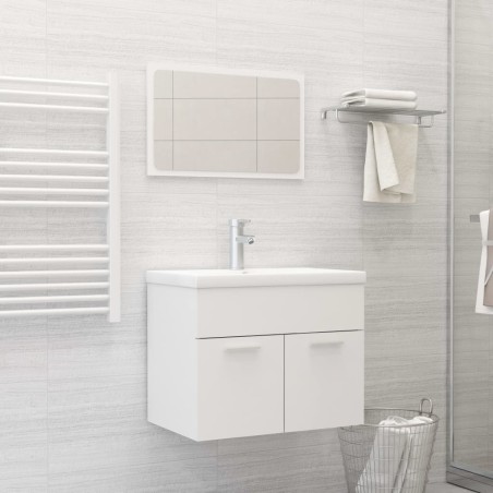 vidaXL Juego de muebles de baño madera de ingeniería blanco