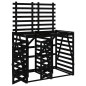 vidaXL Cobertizo doble para cubos de basura madera maciza pino negro vidaXL Cobertizo doble para cubos de basura madera maciza pino negro