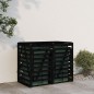 vidaXL Cobertizo doble para cubos de basura madera maciza pino negro vidaXL Cobertizo doble para cubos de basura madera maciza pino negro