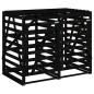 vidaXL Cobertizo doble para cubos de basura madera maciza pino negro vidaXL Cobertizo doble para cubos de basura madera maciza pino negro