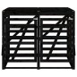 vidaXL Cobertizo doble para cubos de basura madera maciza pino negro vidaXL Cobertizo doble para cubos de basura madera maciza pino negro