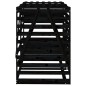 vidaXL Cobertizo doble para cubos de basura madera maciza pino negro vidaXL Cobertizo doble para cubos de basura madera maciza pino negro