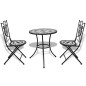vidaXL Set de mesa y sillas de jardín 3 piezas mosaico blanco y negro