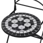 vidaXL Set de mesa y sillas de jardín 3 piezas mosaico blanco y negro