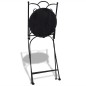 vidaXL Set de mesa y sillas de jardín 3 piezas mosaico blanco y negro