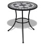 vidaXL Set de mesa y sillas de jardín 3 piezas mosaico blanco y negro