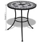 vidaXL Set de mesa y sillas de jardín 3 piezas mosaico blanco y negro