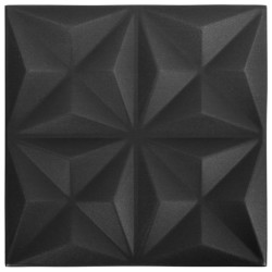 vidaXL Paneles de pared 3D 12 unidades 50x50 cm negro origami 3 m²