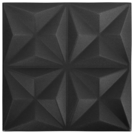 vidaXL Paneles de pared 3D 12 unidades 50x50 cm negro origami 3 m²